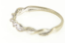 Load image into Gallery viewer, 10K Diamond Encrusted Sapphire Accent Twist Ring White Gold