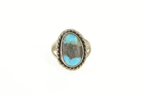 Sterling Silver Oval Turquoise Native American Handmade Ring