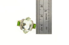 Load image into Gallery viewer, 10K Light Green Quartz Tsavorite Diamond Cocktail Ring Yellow Gold