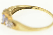 Load image into Gallery viewer, 10K Marquise Tanzanite Diamond Cluster Band Ring Yellow Gold