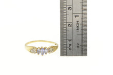 Load image into Gallery viewer, 10K Marquise Tanzanite Diamond Cluster Band Ring Yellow Gold