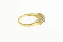 Load image into Gallery viewer, 14K Blue Topaz Oval Diamond Cluster Accent Ring Yellow Gold