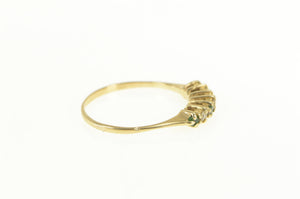 14K Emerald Diamond Classic Wedding Band Ring Yellow Gold