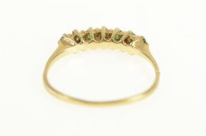 14K Emerald Diamond Classic Wedding Band Ring Yellow Gold