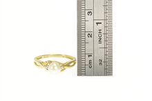 Load image into Gallery viewer, 10K 5.9mm Pearl Diamond Accent Engagement Ring Yellow Gold