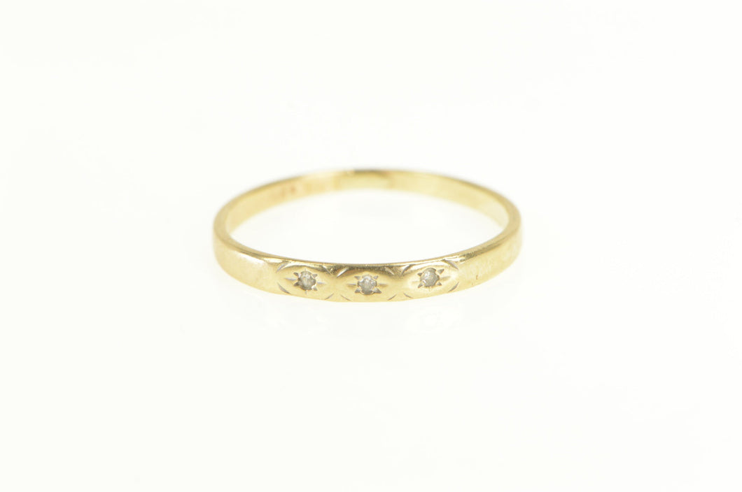 10K Diamond Retro Classic Vintage Wedding Ring Yellow Gold