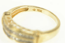 Load image into Gallery viewer, 10K Diamond Tiered Row Love Cut Out Band Ring Yellow Gold