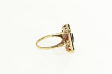 Load image into Gallery viewer, 10K Art Deco Black Onyx Diamond Accent Ring Yellow Gold