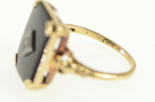 Load image into Gallery viewer, 10K Art Deco Black Onyx Diamond Accent Ring Yellow Gold