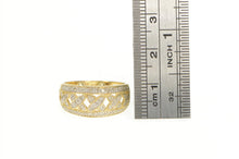 Load image into Gallery viewer, 14K Diamond X Criss Cross Domed Statement Ring Yellow Gold