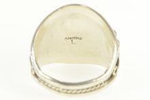 Load image into Gallery viewer, Sterling Silver Native American Black Onyx L Signed Navajo Ring