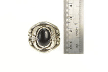 Load image into Gallery viewer, Sterling Silver Native American Black Onyx L Signed Navajo Ring