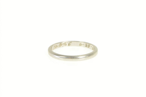 Platinum 1960's 2.1mm Classic Vintage Wedding Band Ring