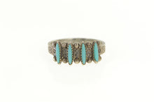 Load image into Gallery viewer, Sterling Silver Turquoise Ornate Southwestern Statement Band Ring