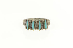 Sterling Silver Turquoise Ornate Southwestern Statement Band Ring