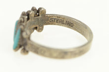 Load image into Gallery viewer, Sterling Silver Turquoise Ornate Southwestern Statement Band Ring
