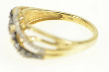 Load image into Gallery viewer, 10K White &amp; Black Diamond Wavy Layered Band Ring White Gold