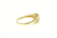 Load image into Gallery viewer, 10K Diamond Inset Curvy Criss Cross Band Ring Yellow Gold