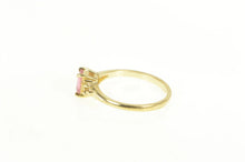 Load image into Gallery viewer, 14K Emerald Cut Pink Topaz Diamond Accent Ring Yellow Gold