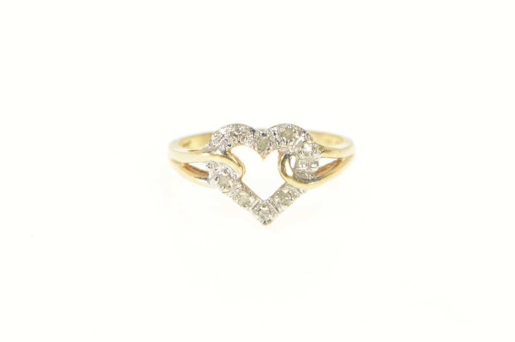 10K Heart Love Symbol Classic Romantic Vintage Ring Yellow Gold