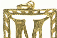 Load image into Gallery viewer, 14K M Monogram Letter Square Initial Name Pendant Yellow Gold