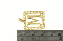 Load image into Gallery viewer, 14K M Monogram Letter Square Initial Name Pendant Yellow Gold
