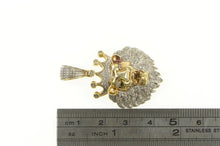 Load image into Gallery viewer, Sterling Silver Diamond Encrusted Roaring Lion Crown King Pendant