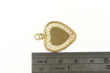 Load image into Gallery viewer, 14K Retro Scalloped Filigree Heart Love Symbol Charm/Pendant Yellow Gold