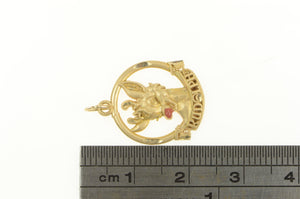 14K Rudolph The Red Nose Reindeer Christmas Charm/Pendant Yellow Gold