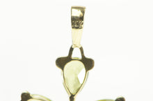 Load image into Gallery viewer, 14K Pear Peridot Diamond Accent Cross Christian Pendant Yellow Gold