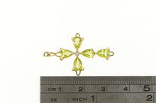 Load image into Gallery viewer, 14K Pear Peridot Diamond Accent Cross Christian Pendant Yellow Gold