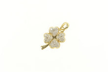 Load image into Gallery viewer, 14K Pave Diamond Encrusted Clover Shamrock Charm/Pendant Yellow Gold