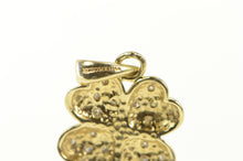 Load image into Gallery viewer, 14K Pave Diamond Encrusted Clover Shamrock Charm/Pendant Yellow Gold