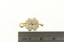 Load image into Gallery viewer, 14K Pave Diamond Encrusted Clover Shamrock Charm/Pendant Yellow Gold
