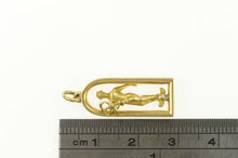 Load image into Gallery viewer, 18K Saint Luke Caduceus Doctor Patron Saint Arch Charm/Pendant Yellow Gold