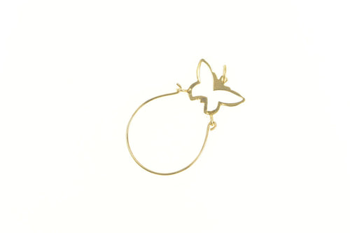 14K Butterfly Change Symbol Charm Loop Holder Pendant Yellow Gold