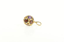 Load image into Gallery viewer, 14K Amethyst Citrine Garnet Peridot Pave Ball Charm/Pendant Yellow Gold