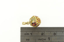 Load image into Gallery viewer, 14K Amethyst Citrine Garnet Peridot Pave Ball Charm/Pendant Yellow Gold