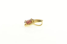 Load image into Gallery viewer, 14K Pear Garnet Diamond Accent Wavy Classic Pendant Yellow Gold