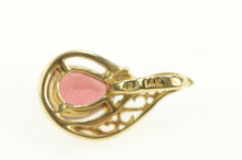 Load image into Gallery viewer, 14K Pear Garnet Diamond Accent Wavy Classic Pendant Yellow Gold