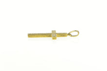 Load image into Gallery viewer, 14K 1930&#39;s Art Deco Scroll Engraved Cross Faith Pendant Yellow Gold
