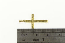 Load image into Gallery viewer, 14K 1930&#39;s Art Deco Scroll Engraved Cross Faith Pendant Yellow Gold