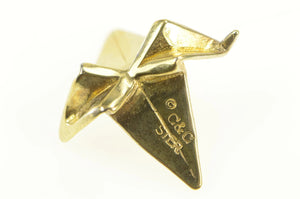 Sterling Silver 3D Paper Crane Swan Bird Origami Charm/Pendant