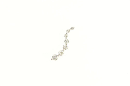 14K Graduated Diamond Seven Stone Journey Pendant White Gold