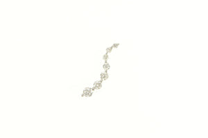 14K Graduated Diamond Seven Stone Journey Pendant White Gold