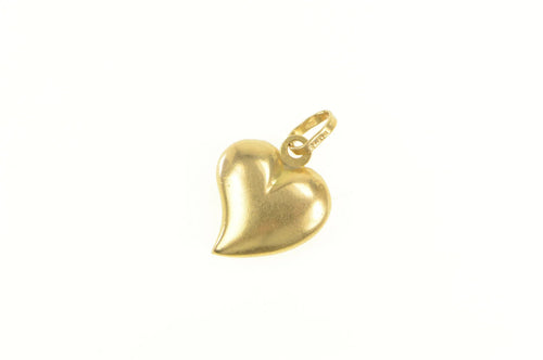 18K Vintage Puffy Heart Classic Love Symbol Pendant Yellow Gold