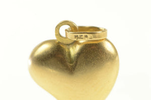 18K Vintage Puffy Heart Classic Love Symbol Pendant Yellow Gold
