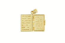 Load image into Gallery viewer, 14K Articulated Lords Prayer Holy Bible Book Charm/Pendant Yellow Gold