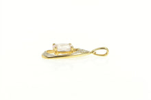 Load image into Gallery viewer, 14K Oval Pink Topaz Diamond Dangle Statement Pendant Yellow Gold