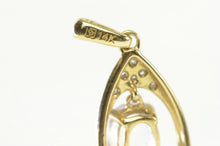 Load image into Gallery viewer, 14K Oval Pink Topaz Diamond Dangle Statement Pendant Yellow Gold